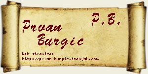 Prvan Burgić vizit kartica